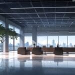 Oficinas modernas con tecnología avanzada y un entorno corporativo limpio