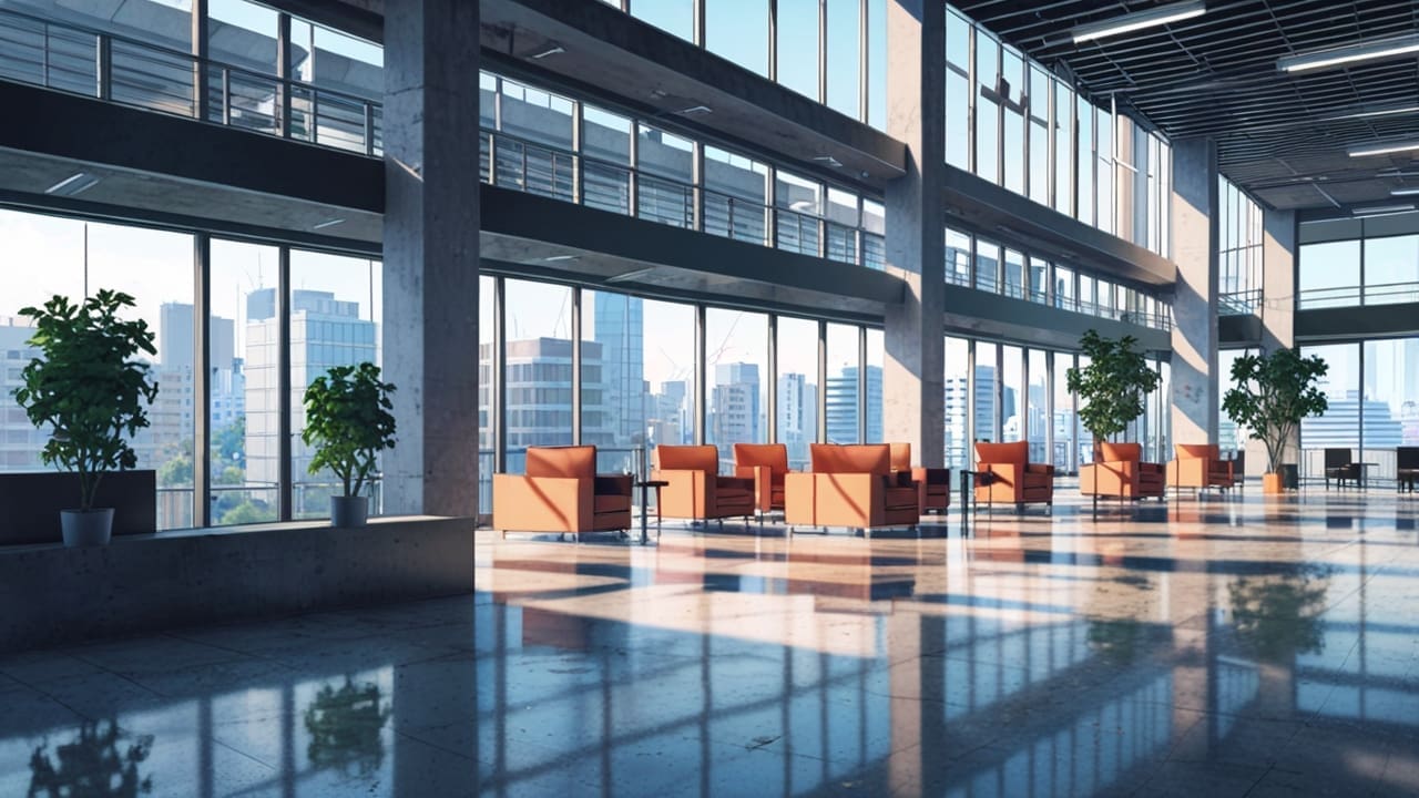 Oficinas modernas con innovación tecnológica en un entorno urbano