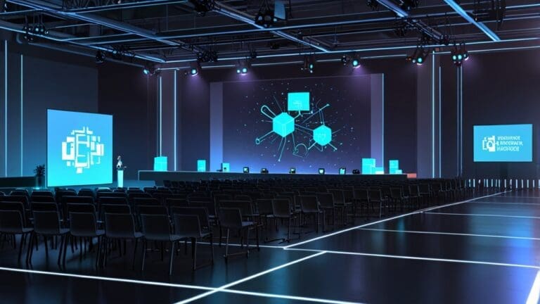 Softwares de inteligencia artificial en un moderno evento tecnológico