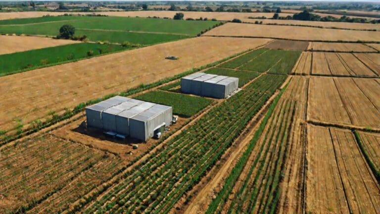 Tecnología de inteligencia artificial aplicada en un campo agrícola.