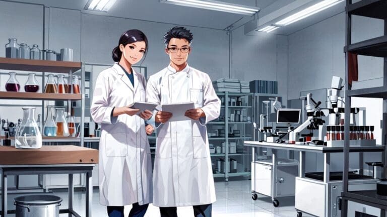 Innovadores biomateriales exhibidos en un entorno de laboratorio moderno