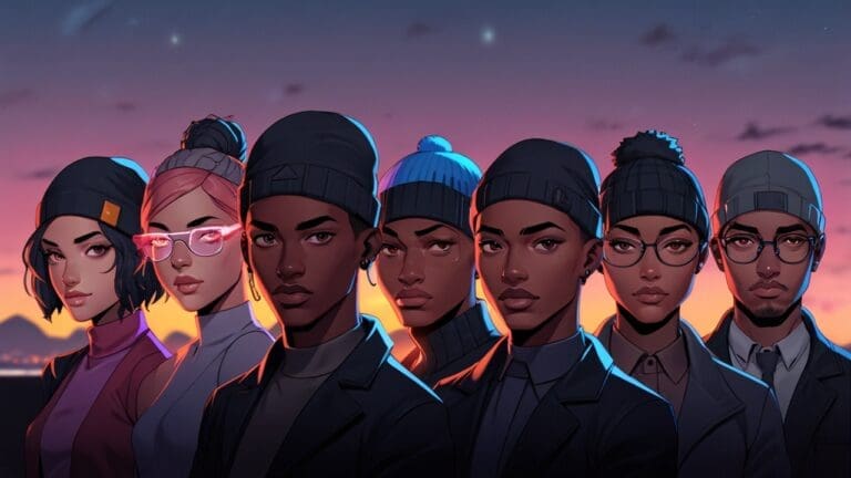 Rascacielos de Dubái iluminados al anochecer con toques futuristas