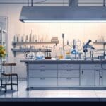 Dispositivo portátil innovador colocado sobre una mesa de laboratorio con luz suave.