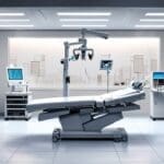 Primer plano de una impresora 3D trabajando en un entorno médico moderno