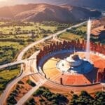 Vista aérea de salares en Argentina con tecnología avanzada para extracción de litio