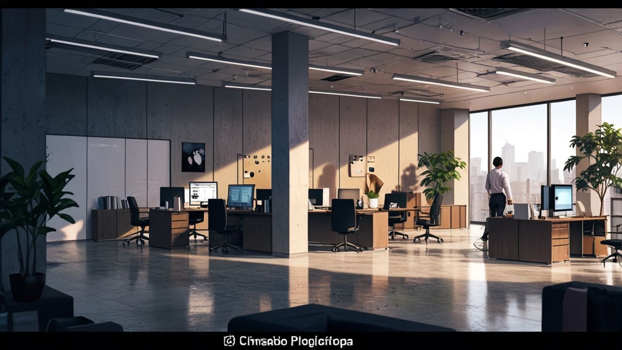 Oficinas modernas con equipos tecnológicos trabajando en proyectos colaborativos