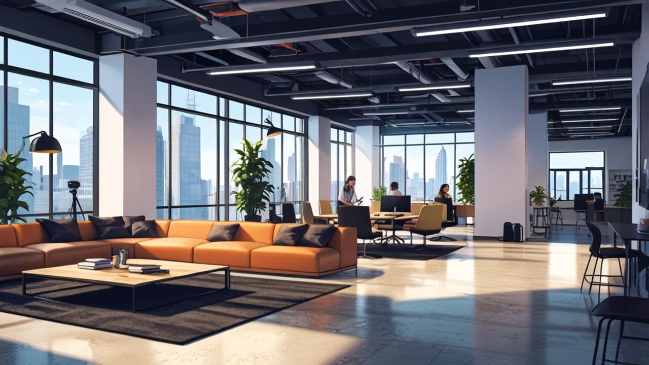 Oficinas modernas de startups tecnológicas con equipos de innovación trabajando