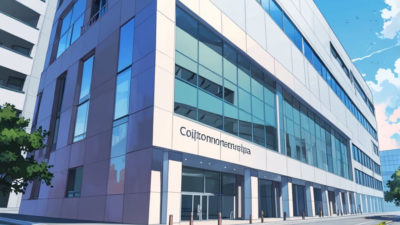 Edificio moderno y tecnológico de una startup de criptomonedas