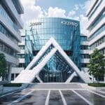 Edificio moderno de un centro de innovación tecnológica en un día soleado