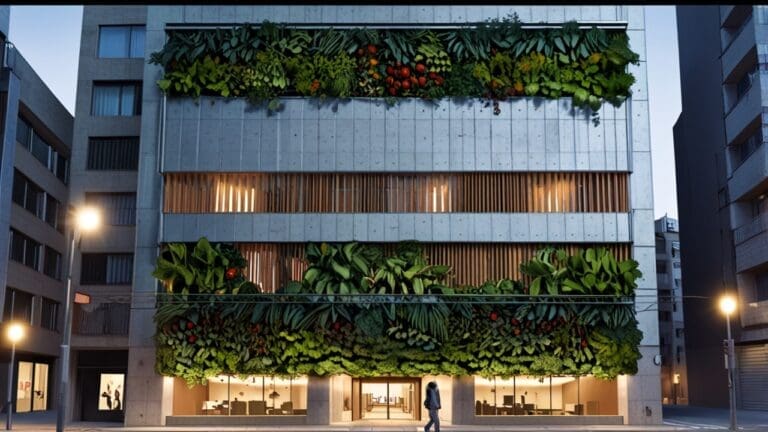 Edificio moderno con diseño vanguardista rodeado de vegetación en Barcelona