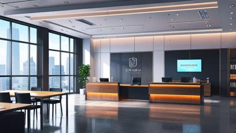 Oficinas modernas de un bufete de abogados con tecnología de vanguardia