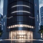 Edificio moderno en una ciudad con aspecto tecnológico e innovador