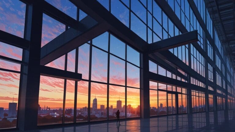 Edificios modernos de startups tecnológicas al amanecer en Massachusetts