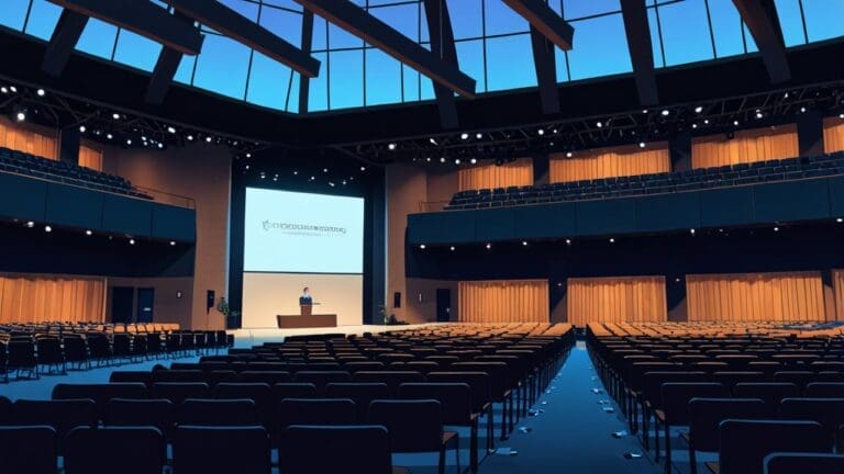 Vista moderna de un centro de conferencias tecnológico en Cambridge, Reino Unido.
