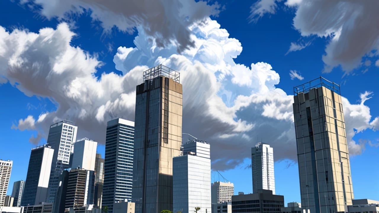 Edificios modernos y tecnológicos en Brasil con un cielo despejado