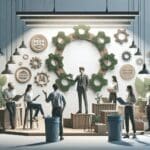 Emprendedores trabajando en un espacio colaborativo con enfoque sostenible