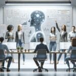 Equipo de desarrolladores trabajando en inteligencia artificial.