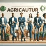 Equipo de emprendedores presentando en un evento de innovación agrícola
