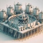 Imagen de equipamiento acuícola usado en un entorno industrial.