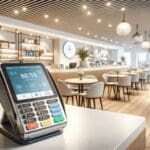 Fotografía de una terminal de pago tecnológica en una tienda moderna en Ciudad de México