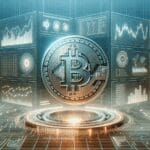 Representación digital de datos y gráficas blockchain sobre un fondo tecnológico.