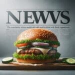 Hamburguesa gourmet con ingredientes frescos y un fondo moderno.