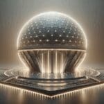 Cúpula futurista en Expo Osaka iluminada por luces LED