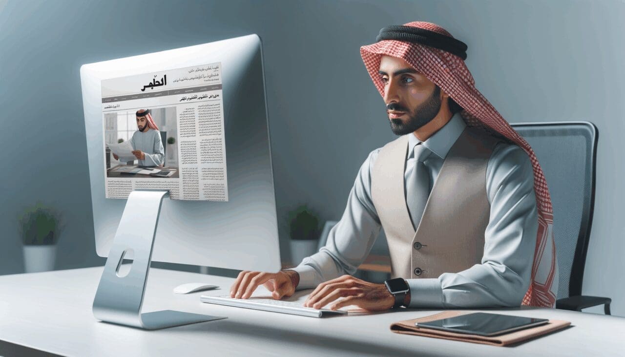 Imagen de un trabajador revisando documentos laborales en una computadora moderna.