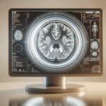 Primer plano de una resonancia magnética vista en una pantalla médica, con ambiente tecnológico y tonos neutros.