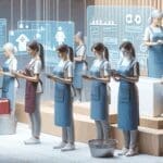 Trabajadoras domésticas usando plataformas digitales en un entorno tecnológico