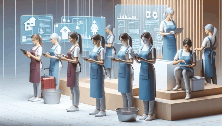 Trabajadoras domésticas usando plataformas digitales en un entorno tecnológico