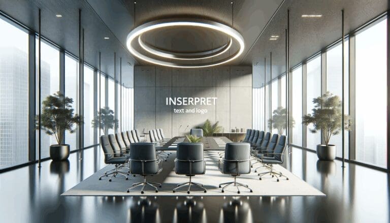 Vista de una sala de reuniones dentro de un moderno centro tecnológico.