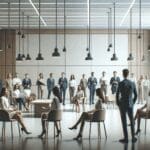 Reunión de emprendedores en un moderno espacio de coworking