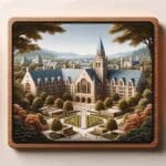 Vista del campus universitario de Stanford rodeado de naturaleza.