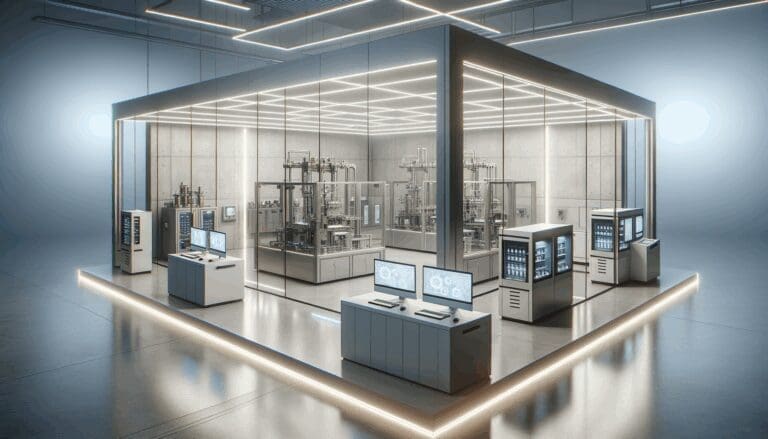 Instalaciones modernas de una startup tecnológica con maquinaria innovadora