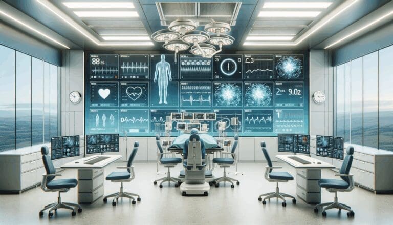 Sala de operaciones moderna con pantallas digitales y especialistas monitoreando datos en tiempo real.