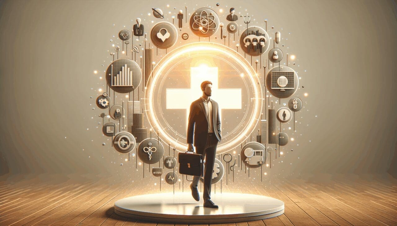 Representación digital de una startup innovadora en el sector salud.