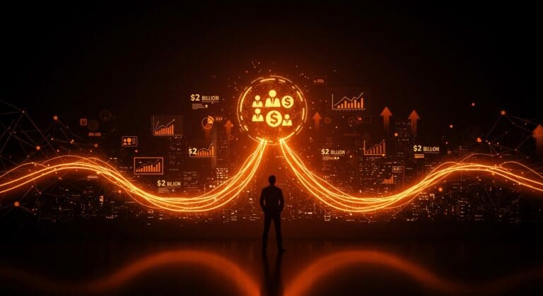 Inversión en startups tecnológicas con respaldo de Mubadala y AAF, simbolizando exits millonarios y crecimiento de capital riesgo.