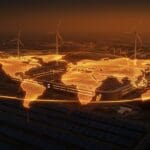 Instalaciones de energías renovables de Apple en Europa y China representando su compromiso con la sostenibilidad y la manufactura limpia.