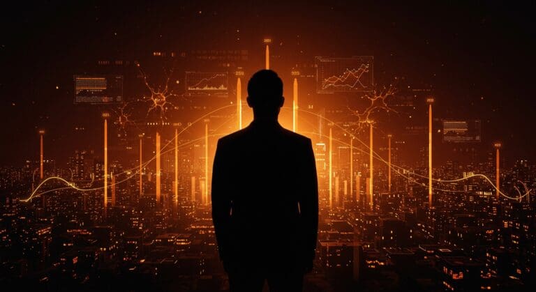 Líder tecnológico chileno frente a un ecosistema Deep Tech vibrante que simboliza el liderazgo de Chile en startups y la innovación tecnológica en Latinoamérica.