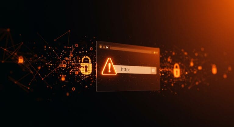 Alerta de seguridad de Chrome sobre sitios HTTP no cifrados, destacando mejoras en seguridad web y tendencias tecnológicas.