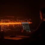 Implementación visual de una cola de mensajes con señales UNIX para intercomunicación eficiente, destacando automatización y programación de bajo nivel en un estilo minimalista.