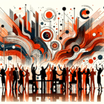 Imagen de colaboración y convocatoria en startup tecnológica, con siluetas de personas y colores oficiales de Ecosistema Startup