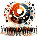 Convocatoria y colaboración en comunidad startup tecnológica con paleta de color naranja y negro Ecosistema Startup