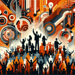 Convocatoria y colaboración en comunidad startup tecnológica con paleta naranja y negro Ecosistema Startup