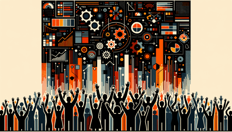 Imagen conceptual de convocatoria y colaboración en startup tecnológica con colores naranja y negro del Ecosistema Startup