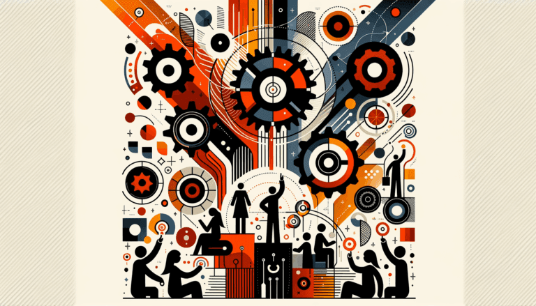 Convocatoria de startup mostrando colaboración y comunidad en colores naranja y negro del Ecosistema Startup