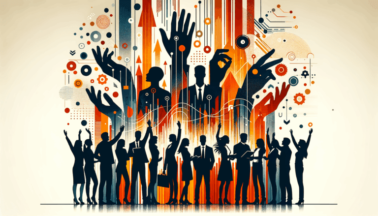 Convocatoria para startups y comunidad de emprendedores con colaboración e interacción, en colores naranja y negro Ecosistema Startup