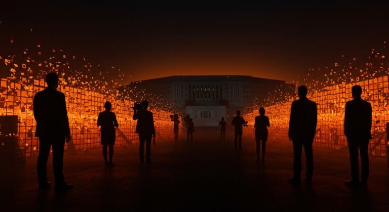 Medios estadounidenses rechazando la censura previa del Pentágono, simbolizando el impacto en la libertad de prensa y el control de información en 2025.