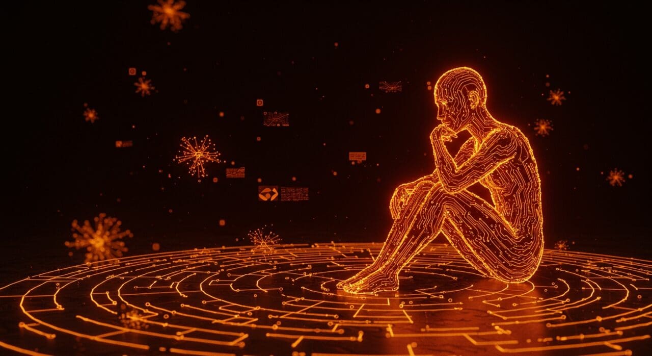 Visualización de introspección emergente en modelos de lenguaje grandes con redes neuronales iluminadas y símbolos de inteligencia artificial avanzada en paleta Ecosistema Startup.